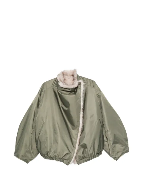 The Frankie Shop faux-fur-trim reversible jacket Green COFS22884985