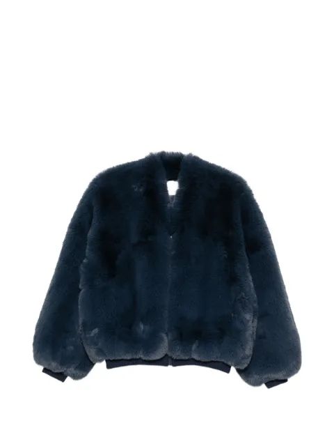 The Frankie Shop faux-fur zip-up coat Blue JAFS22739304