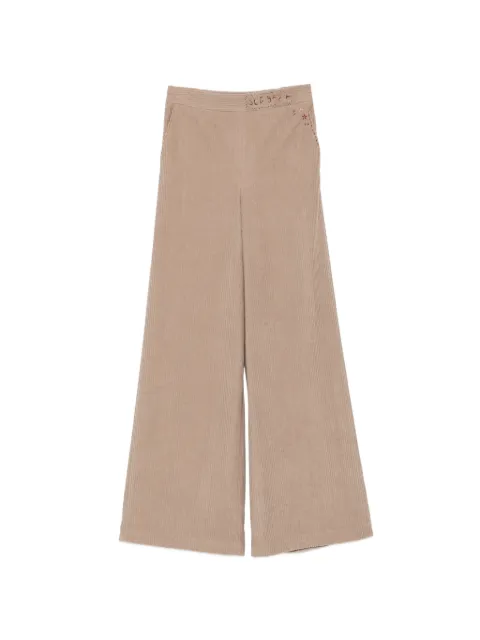 Bye corduroy floral-embroidered trousers Neutrals 6WBDA6G043