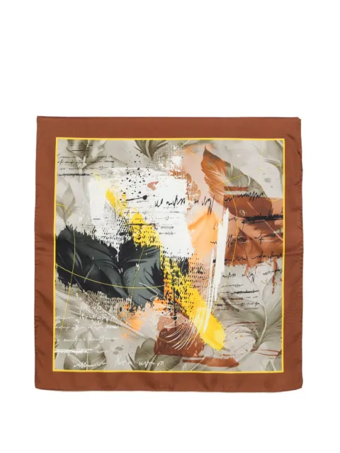 D'aniello abstract-print scarf Brown BLED