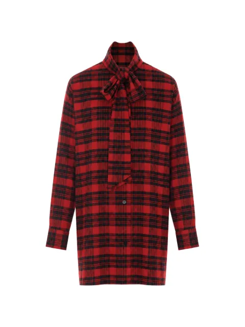 TRUE AVENUE bow-detail checked shirt Red PIPPIJAPANESECHECKRED
