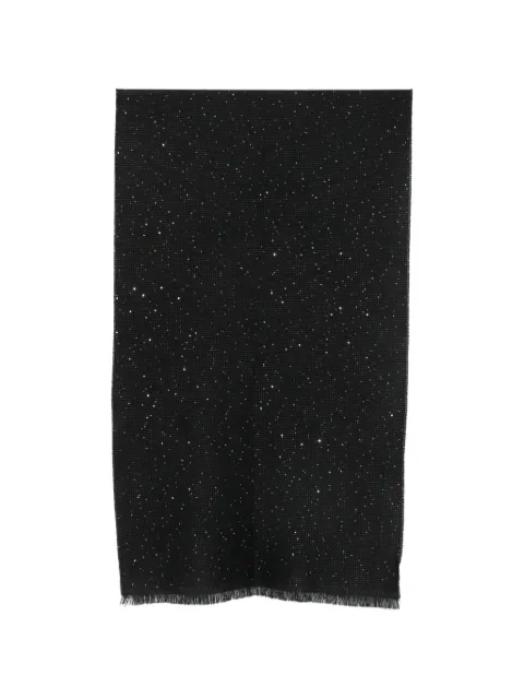 D'aniello sequin-embellished frayed scarf Black ANAIS