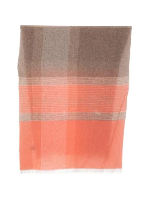 D'aniello check frayed scarf Orange EGINA