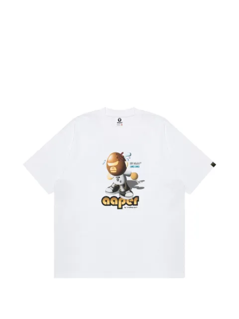 AAPE BY *A BATHING APE® Moonface graphic-print T-shirt White ATE1954XXR