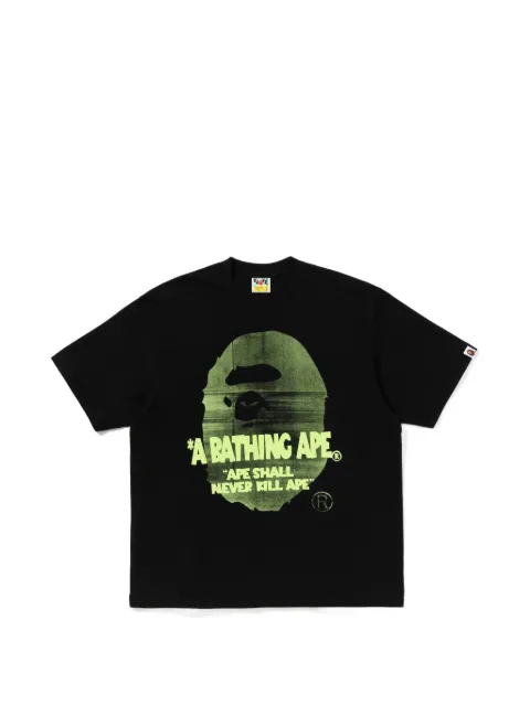 A BATHING APE® spray Ape Head relaxed-fit T-shirt Black 001TEM801329