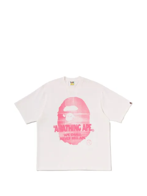 A BATHING APE® spray Ape Head relaxed-fit T-shirt White 001TEM801329
