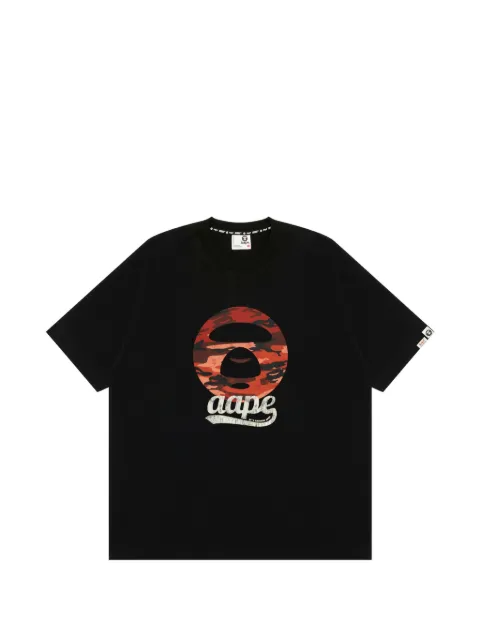 AAPE BY *A BATHING APE® moonface-print cotton T-shirt Black AAPTEM10031XR