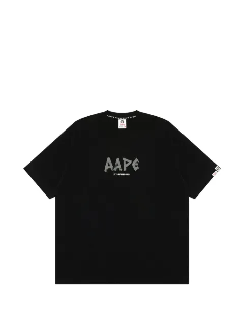 AAPE BY *A BATHING APE® AAPEUNVS logo-print T-shirt Black AAPTEM10036XR