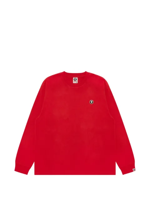 AAPE BY *A BATHING APE® moonface-patch long-sleeved T-shirt Red AAPLTM1947XXR