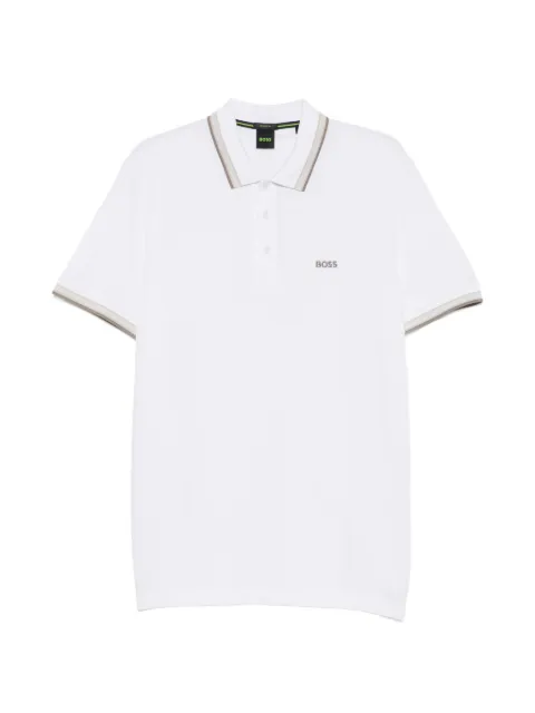 BOSS logo-embroidered polo shirt White 50469055