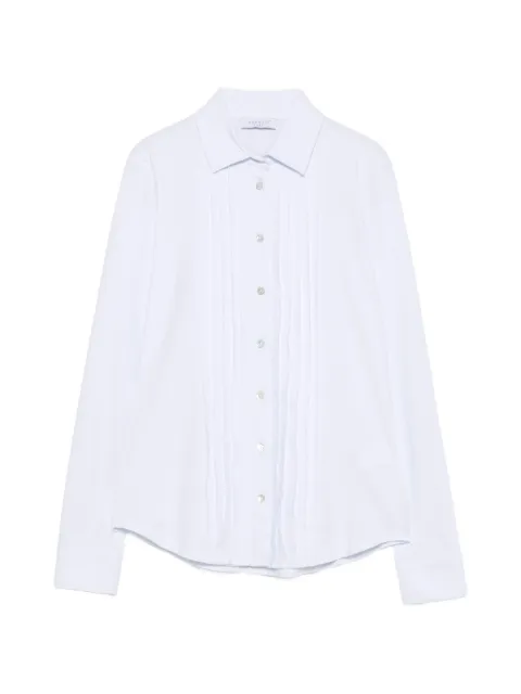 ZANETTI pleated long-sleeve shirt White ZA8268M20042