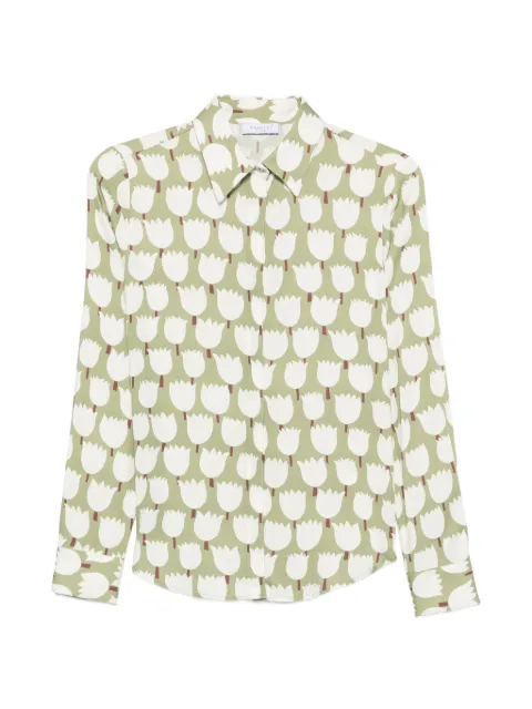 ZANETTI tulip-print long-sleeve shirt Green ZA0131D60548