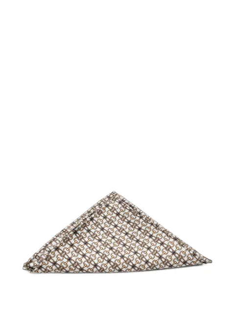 Tombolini horsebit-print pocket square White WF43ZSA7F770