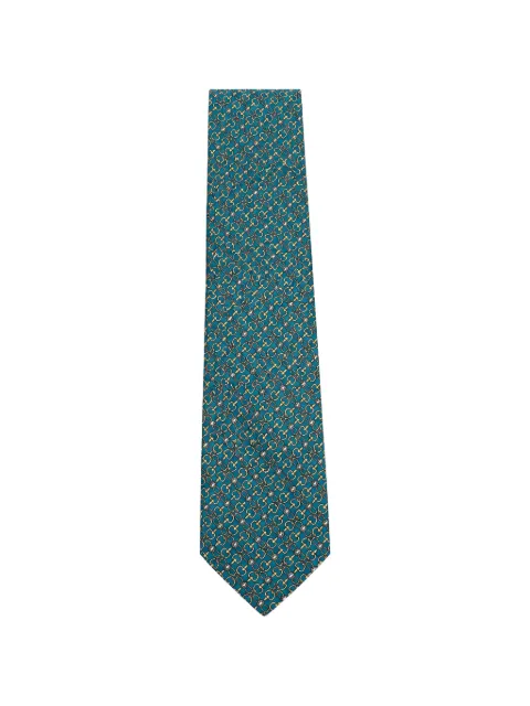 Tombolini geometric-print silk tie Green WK09ZSA7F330