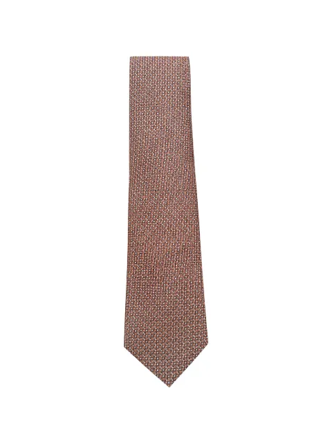 Tombolini geometric-print pointed-tip tie Orange WK09ZSA5F440