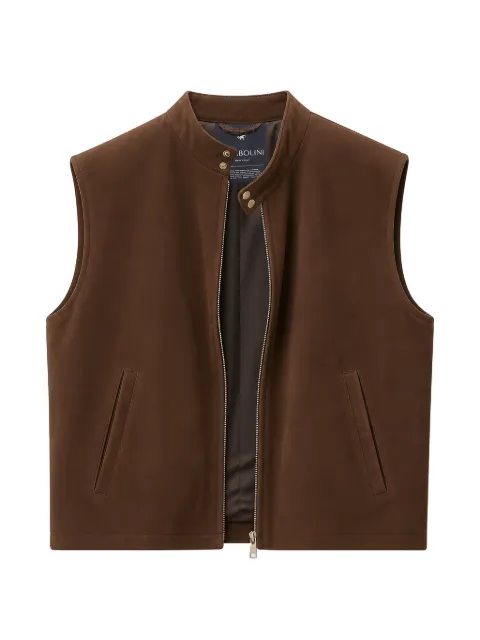 Tombolini suede band-collar vest Brown SGP11ZP91U290