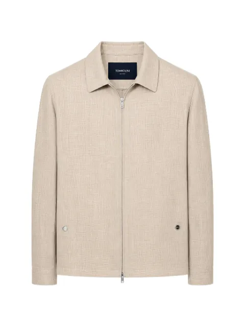 Tombolini zip-up collared jacket Neutrals SB27ELFNU100