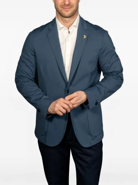 Tombolini logo-plaque single-breasted blazer Blue G1J1EYAPU710