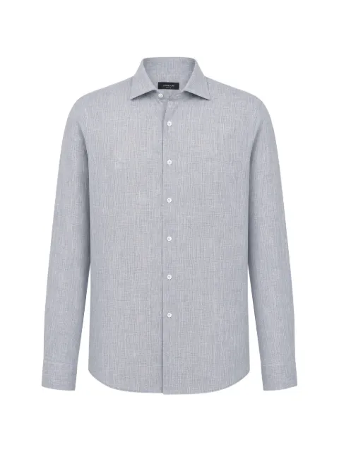 Tombolini marl-pattern spread-collar shirt Blue RC29EQ02U720