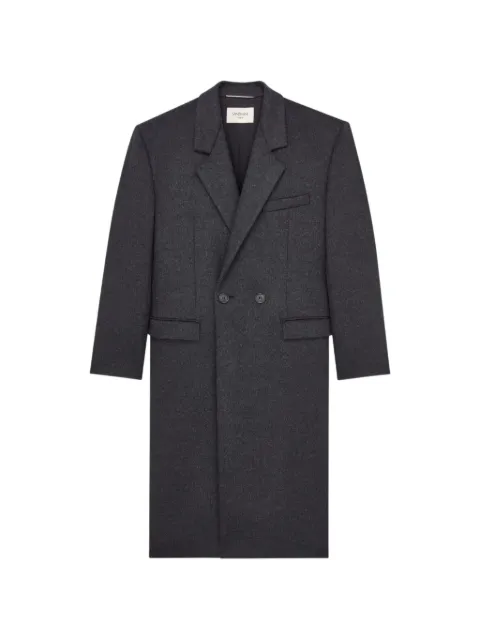 Saint Laurent coat in double-face brushed wool felt Grey 873406Y1O11