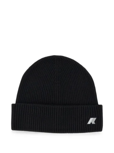 K-Way Brice logo-patch beanie hat Black K2132HW