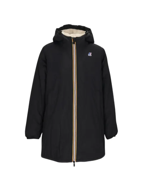 K-Way Le Vrai 4.0 hooded logo-patch jacket Black K7143JW