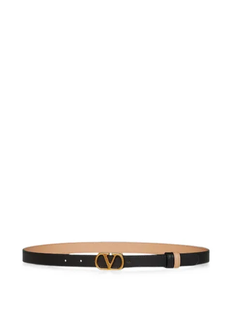 Valentino Garavani VLogo Signature reversible shiny calfskin belt - 20mm / 1.2 In. Black 8W2T0SU8IYR