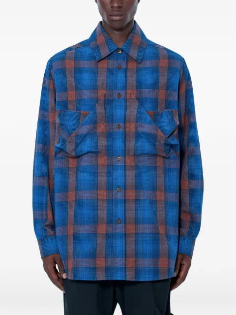 Vivienne Westwood check-pattern button-down shirt Blue 2401004JW01JJD206