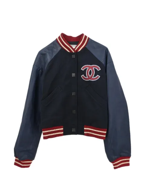 CHANEL Pre-Owned 2004 Sport Line Spring Letterman bomber jacket Black 155774