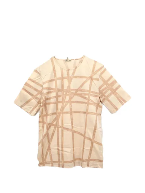 Hermès Pre-Owned 1990-2000s logo-print T-shirt Neutrals 116230