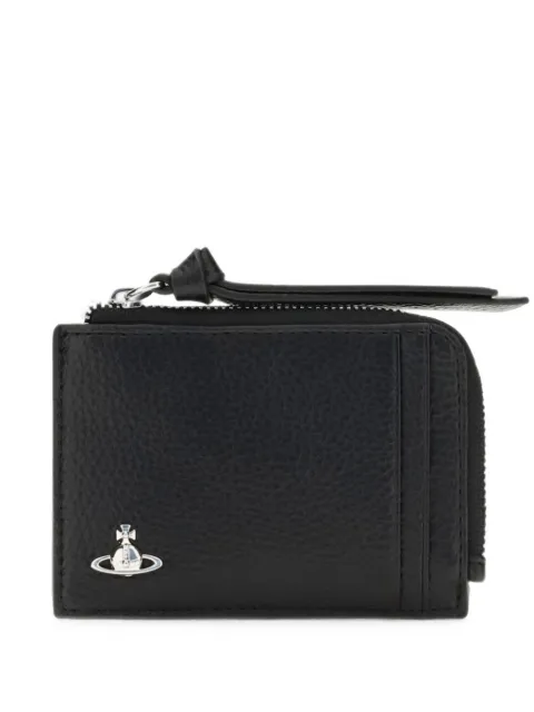 Vivienne Westwood Orb plaque leather card holder Black 54020016US000D