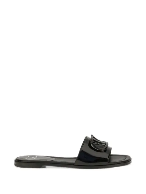 Valentino Garavani VLogo Signature patent-leather sandals Black WS0BD5DUW