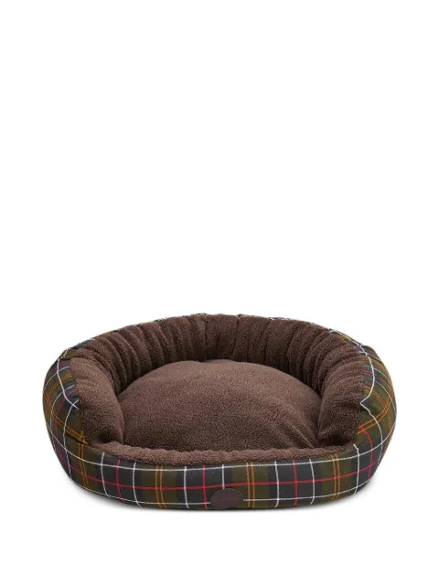 Barbour Snuggle tartan dog bed (76cm) Green DAC0120