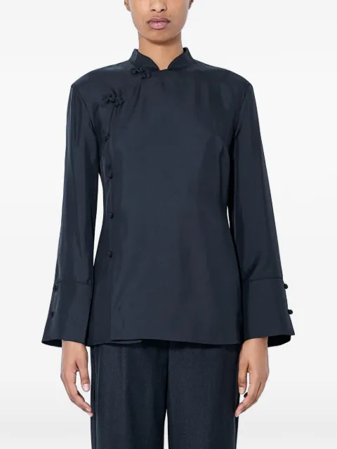 Róhe mandarin-collar asymmetric shirt Black 42020044001
