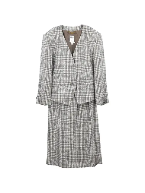 Celine Pre-Owned 1990-2000s check skirt suit Grey 154669