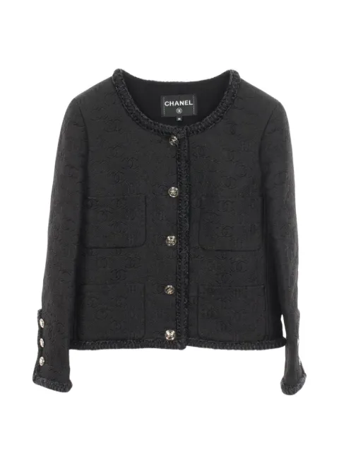 CHANEL Pre-Owned 1986-1988 CC-button embossed jacket Black 1097942