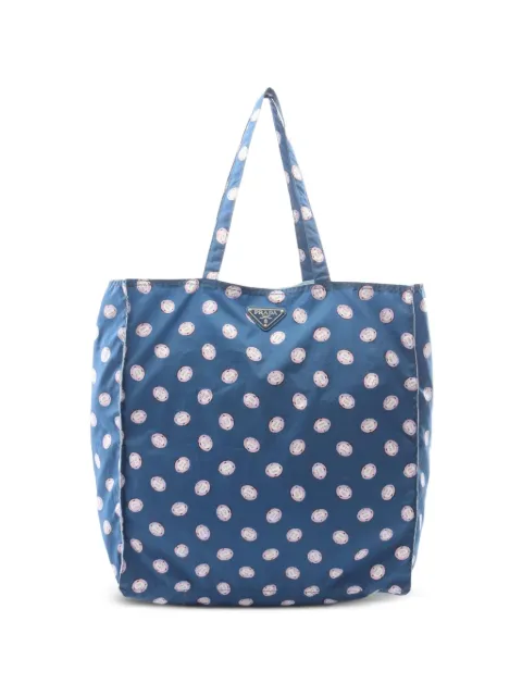 Prada Pre-Owned 2010s triangle logo tote bag Blue 1098839