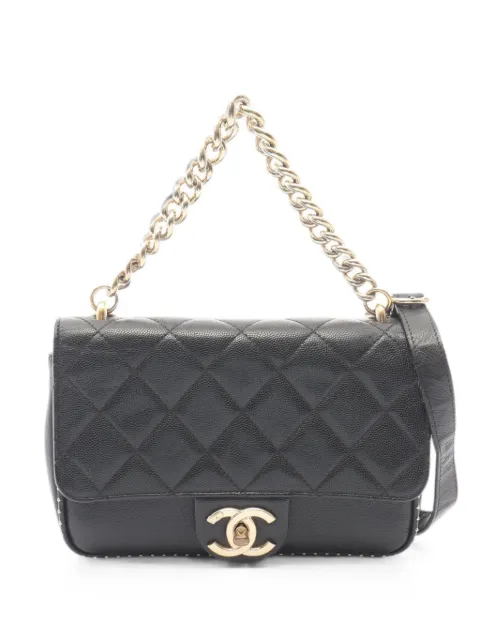 CHANEL Pre-Owned 2017-2018 Matelassé 2-Way caviar shoulder bag Black 109842624659116