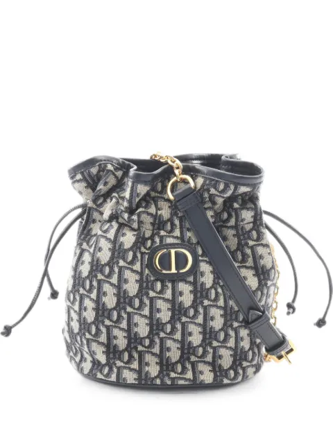 Christian Dior Pre-Owned 2010s 30 Montaigne Oblique bucket bag Blue 1098608