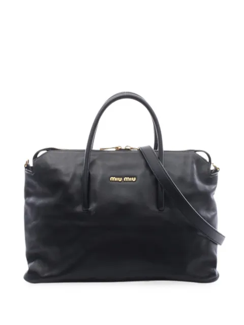 Miu Miu Pre-Owned 2010s leather tote bag Black 1098174