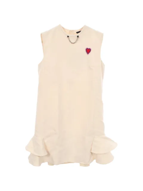 Louis Vuitton Pre-Owned 2000s Game On heart-patch mini dress Neutrals 1093366