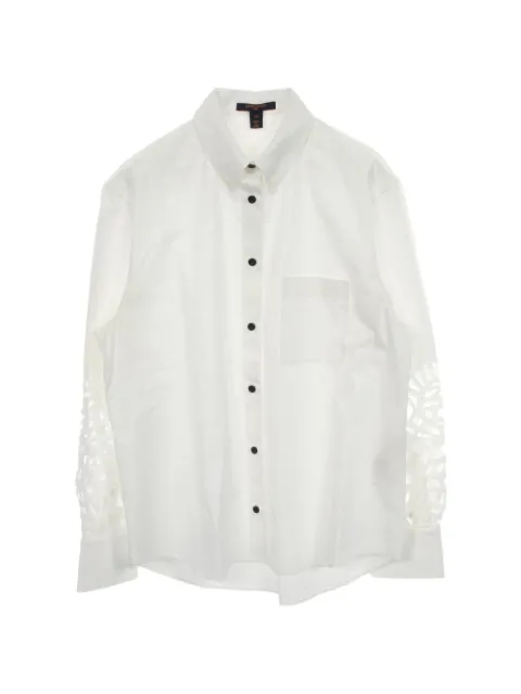 Louis Vuitton Pre-Owned 2000s cut-out button-down shirt White 1073508