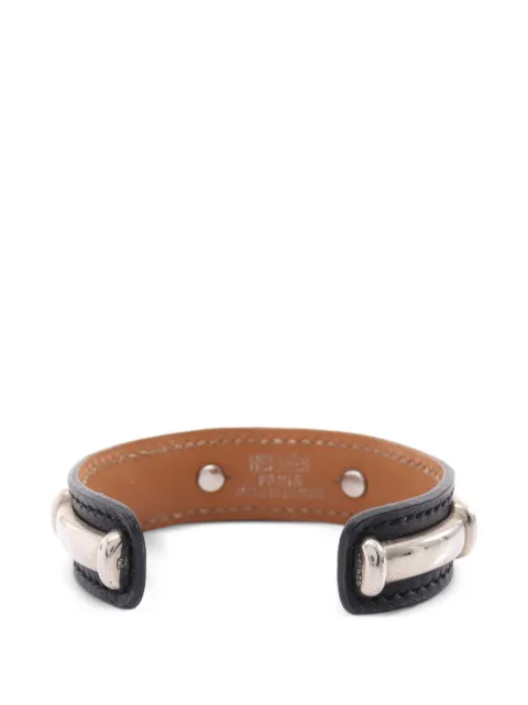 Hermès Pre-Owned 2000 Agata leather bangle Silver 1074115DINSQUARE