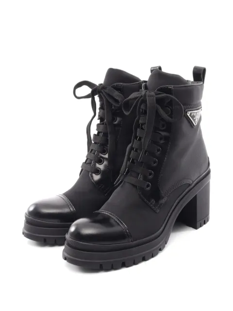 Prada Pre-Owned 2010s Re-Nylon triangle-logo boots Black 1097839