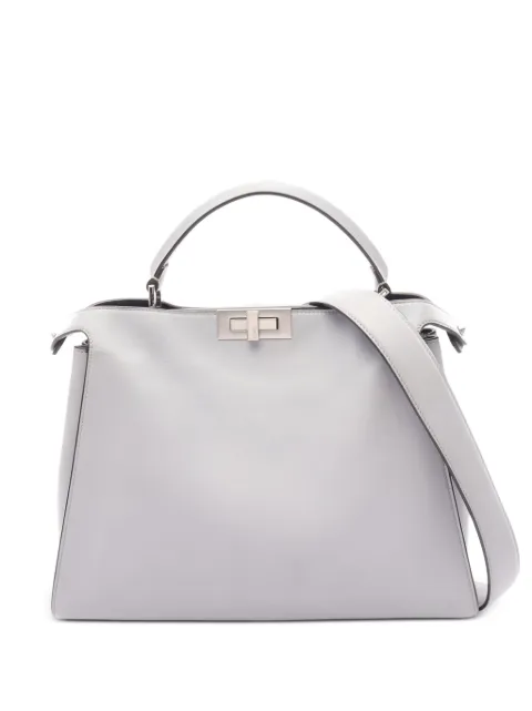 Fendi Pre-Owned 2010s Peekaboo Essential turn-lock handbag Grey 1098173
