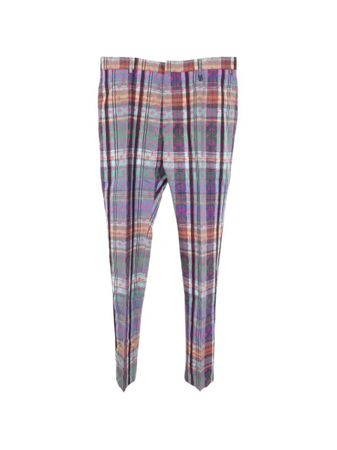 Louis Vuitton Pre-Owned 2010s Monogram Madras check-pattern trousers Blue 1093381