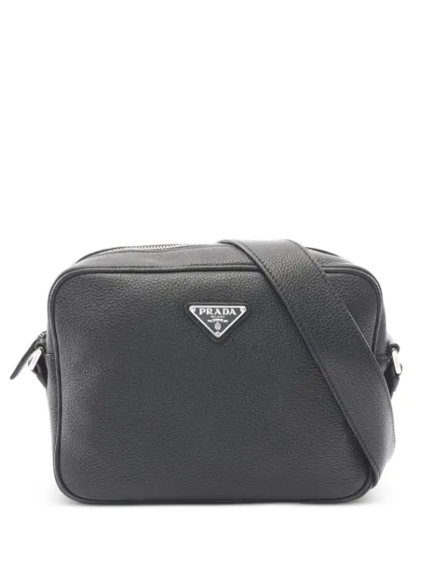 Prada Pre-Owned 2010s triangle logo shoulder bag Black 1098470