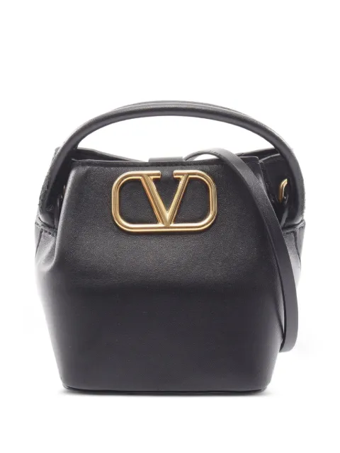 Valentino Garavani Pre-Owned 2000s VLogo leather handbag Black 1089186