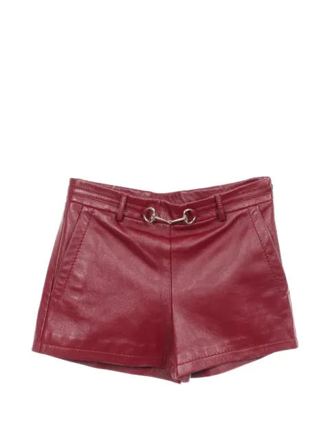 Gucci Pre-Owned horsebit leather shorts Red 1097890