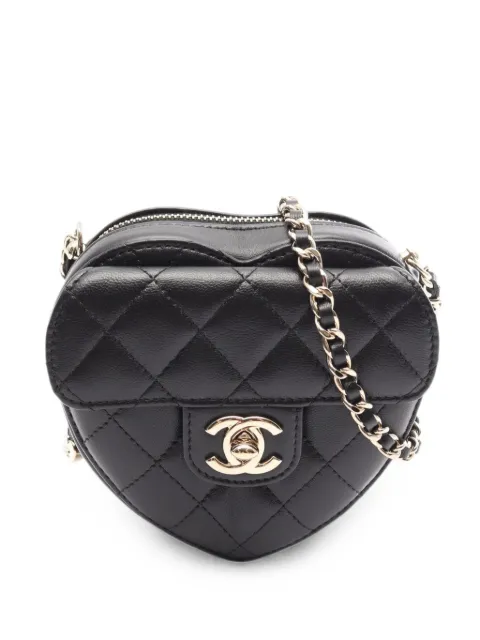 CHANEL Pre-Owned 2021 Heart mini bag Black 1098922L01ULKNG